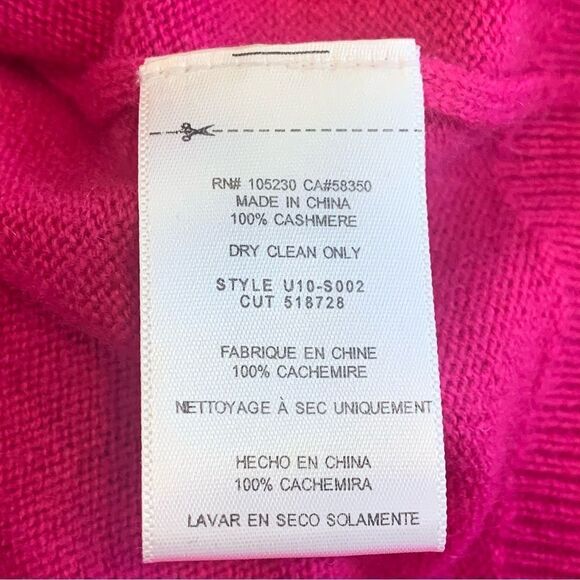 Equipment Femme 100% Cashmere Bright Berry Pink V-Neck Sweater Size Small - Picture 6 of 8